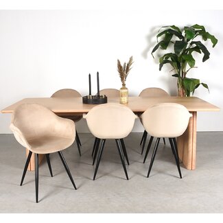 Label51 LABEL51 Eetkamertafel Jule - Naturel - Eiken - 240x100 cm