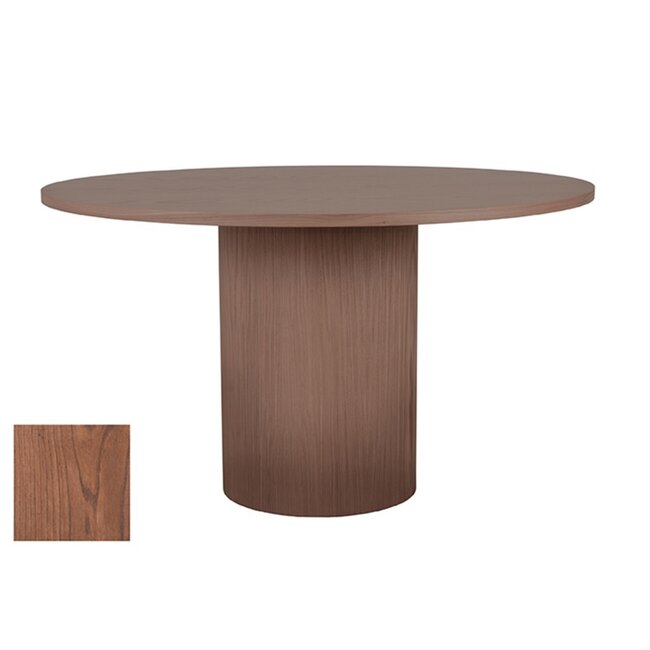 Label51 LABEL51 Eetkamertafel Oliva - Walnoot - Eiken - 130 cm - Rond