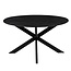 Label51 LABEL51 Eetkamertafel Otis - Zwart - Mangohout - 130 cm - Rond