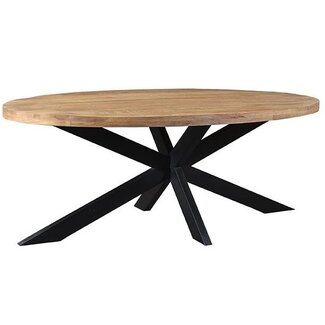 Label51 LABEL51 Eetkamertafel Zip - Rough - Mangohout - 210 cm - Ovaal