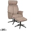 Label51 LABEL51 Fauteuil Verdal - Taupe - Micro Suede - Incl. Hocker