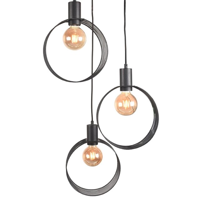 Label51 LABEL51 Hanglamp Ronda - Zwart - Metaal - 3-Lichts