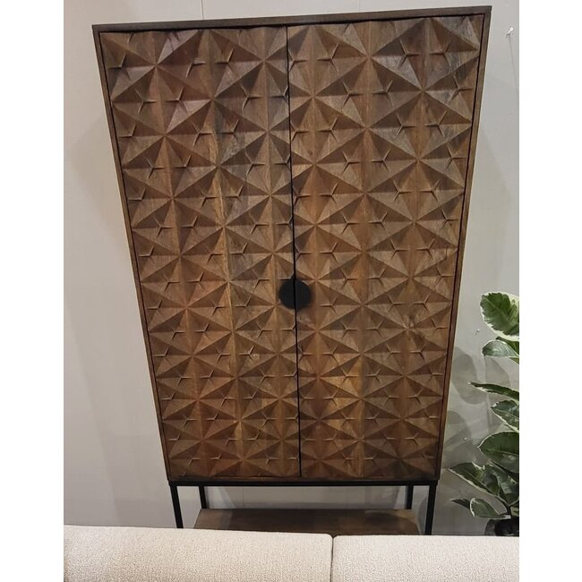 Nijwie Wandkast Trinity 2-deurs met onderplank mango Walnoot