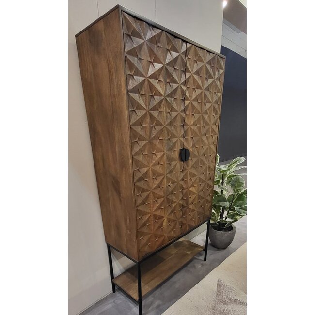 Nijwie Wandkast Trinity 2-deurs met onderplank mango Walnoot