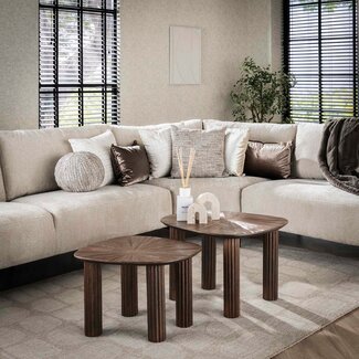 WoonStijl Salontafel set van 2 vierhoekig Maya teak