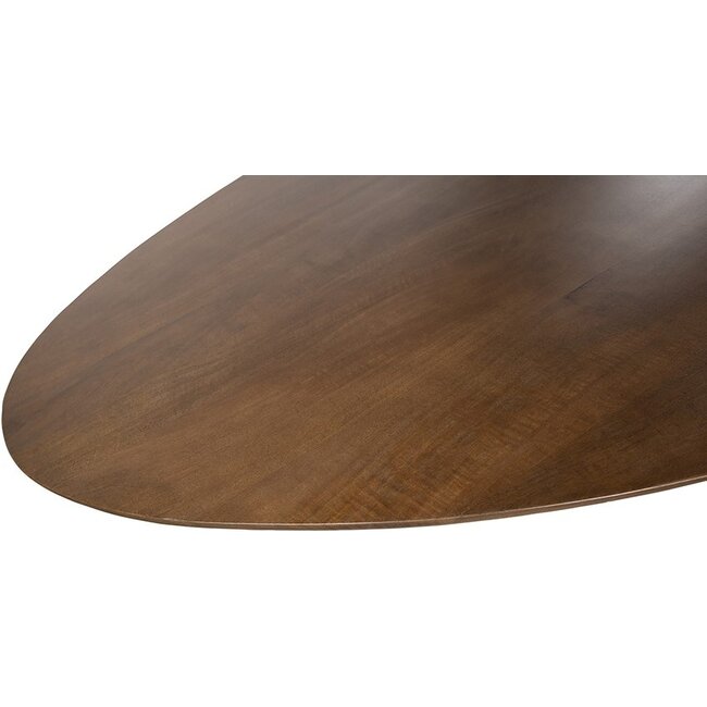 Nijwie Salontafel Scorpio Mango bruin ovaal 130 cm met zwarte poot