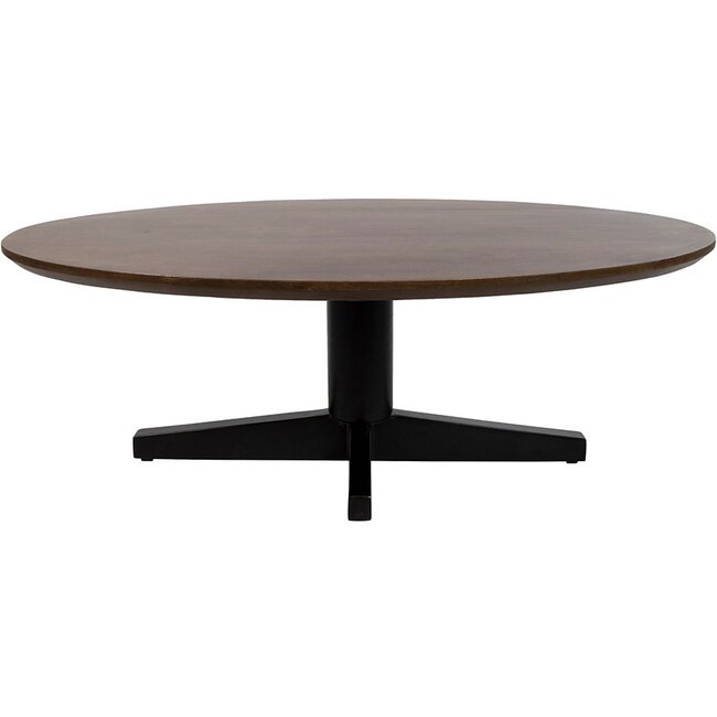 Nijwie Salontafel Scorpio Mango bruin ovaal 130 cm met zwarte poot