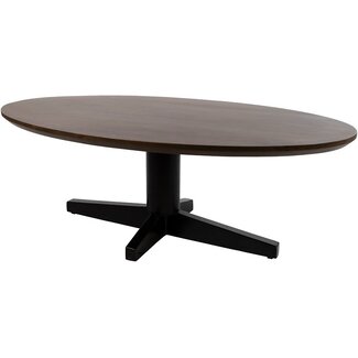 Nijwie Salontafel Scorpio Mango bruin ovaal 130 cm met zwarte poot