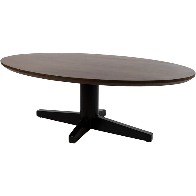 Nijwie Salontafel Scorpio Mango bruin ovaal 130 cm met zwarte poot