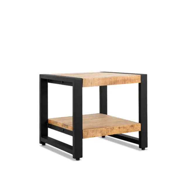 Benoa Bijzettafel industrieel Bas mango met staal