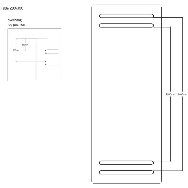 MySons Eetkamertafel Handai 280, Mango Bruin Walnoot