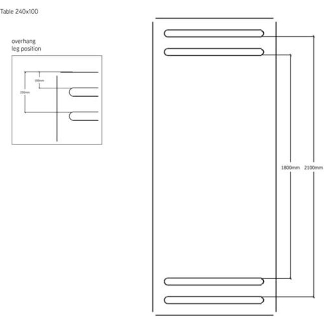 MySons Eetkamertafel Handai 240, Mango Bruin Walnoot