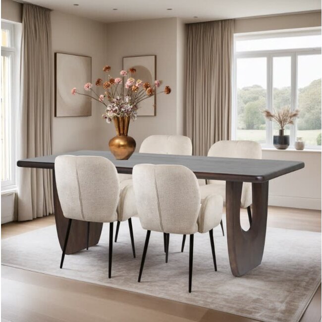 MySons Eetkamertafel Handai 220, Mango Bruin Walnoot