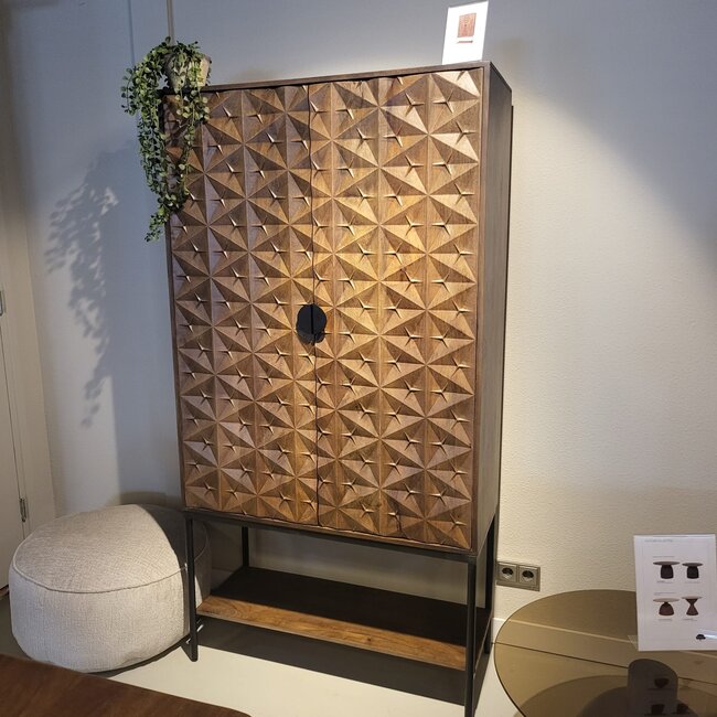 Nijwie Wandkast Trinity 2-deurs met onderplank mango Walnoot