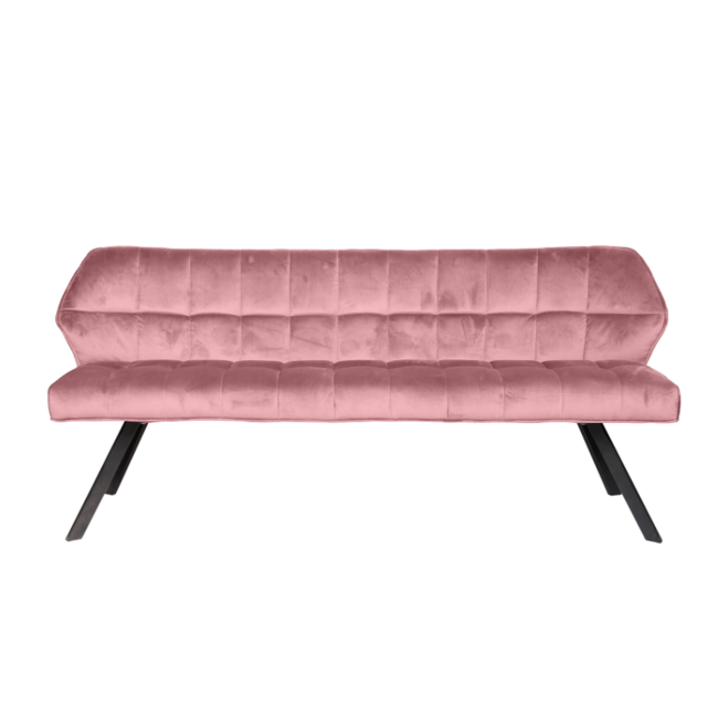 WoonStijl Eetkamerbank raster 180 velvet roze