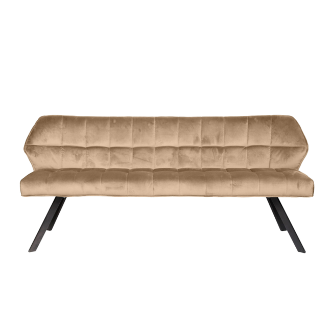 WoonStijl Eetkamerbank raster 180 velvet champagne