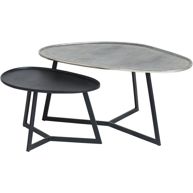 MySons Salontafel Novato set van 2 Zwart en antiek zilver