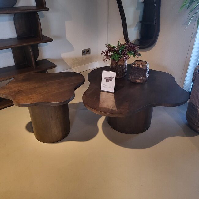 MySons Salontafel Fiore 98 cm Mango bruin walnoot