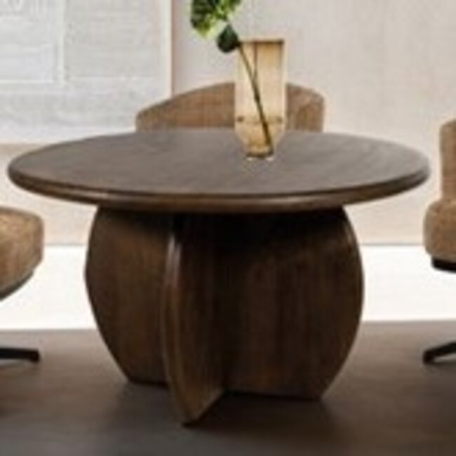 MySons Eetkamertafel Belly Ø130, Mango Brown Walnut