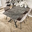 WoonStijl Eetkamertafel 160 ovaal blad zwart gepoedercoat frame / 3D betonlook grijs