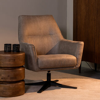 Label51 LABEL51 Fauteuil Tod - Taupe - Micro Suede - One Size