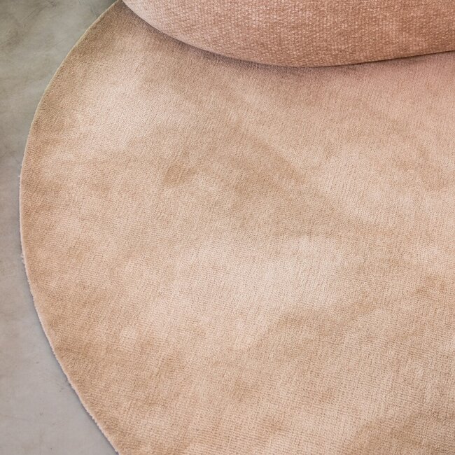 Label51 LABEL51 Vloerkleden Mila - Taupe - Synthetisch - 200 cm - Rond