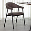Label51 LABEL51 Eetkamerstoel Amaze - Antraciet - Micro Suede - Black Frame