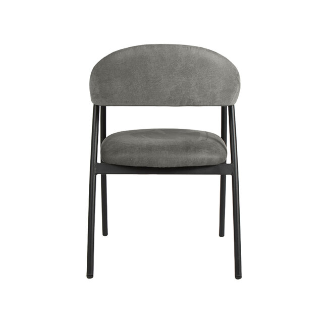 Label51 LABEL51 Eetkamerstoel Amaze - Antraciet - Micro Suede - Black Frame
