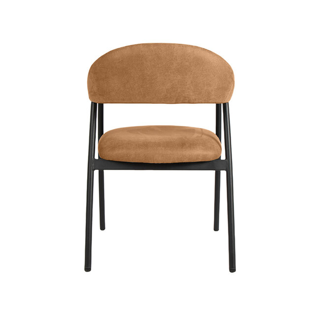 Label51 LABEL51 Eetkamerstoel Amaze - Cognac - Micro Suede - Black Frame