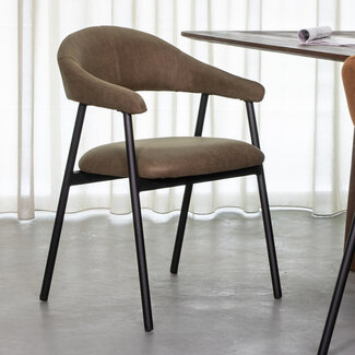 Label51 LABEL51 Eetkamerstoel Amaze - Moss - Micro Suede - Black Frame