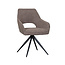 Label51 LABEL51 Eetkamerstoel Finley - Bruin - Boucle - Black Frame
