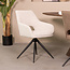 Label51 LABEL51 Eetkamerstoel Finley - Wit - Boucle - Black Frame