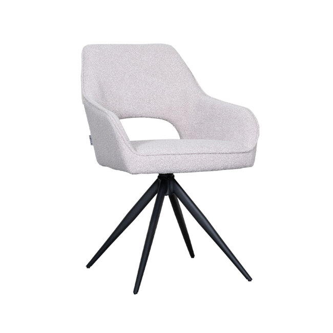 Label51 LABEL51 Eetkamerstoel Finley - Naturel - Boucle - Black Frame