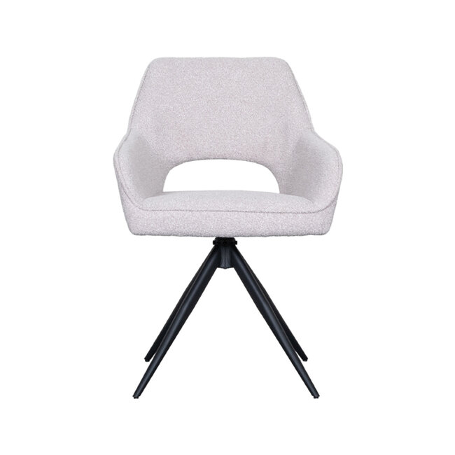 Label51 LABEL51 Eetkamerstoel Finley - Naturel - Boucle - Black Frame