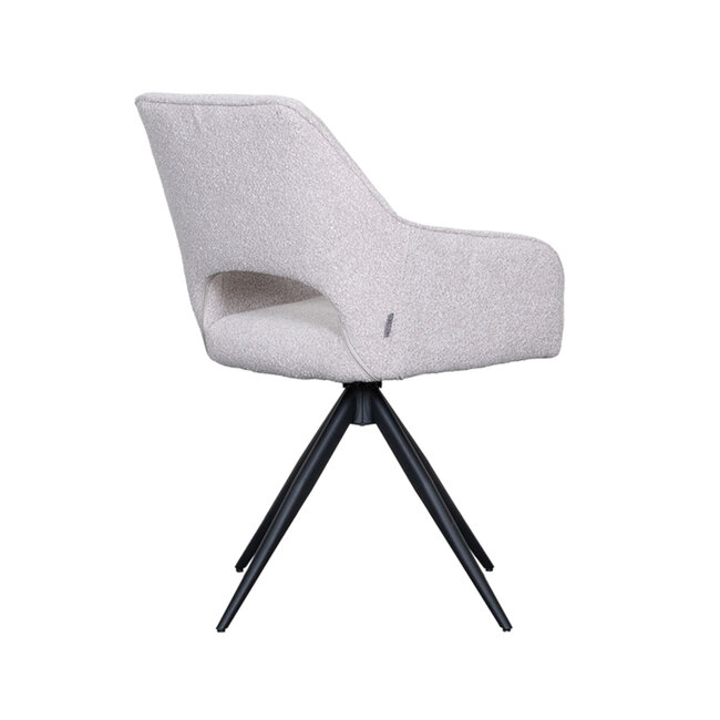 Label51 LABEL51 Eetkamerstoel Finley - Naturel - Boucle - Black Frame