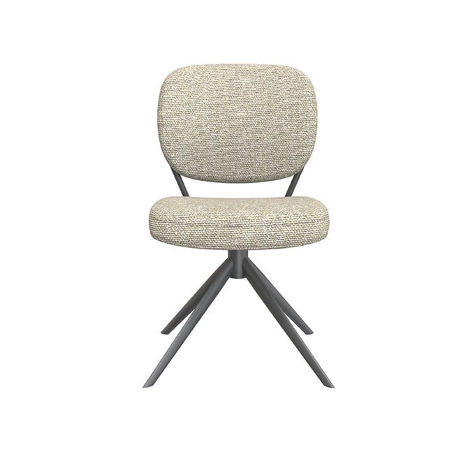 Label51 LABEL51 Eetkamerstoel Geneva - Naturel - Boucle - Black Frame