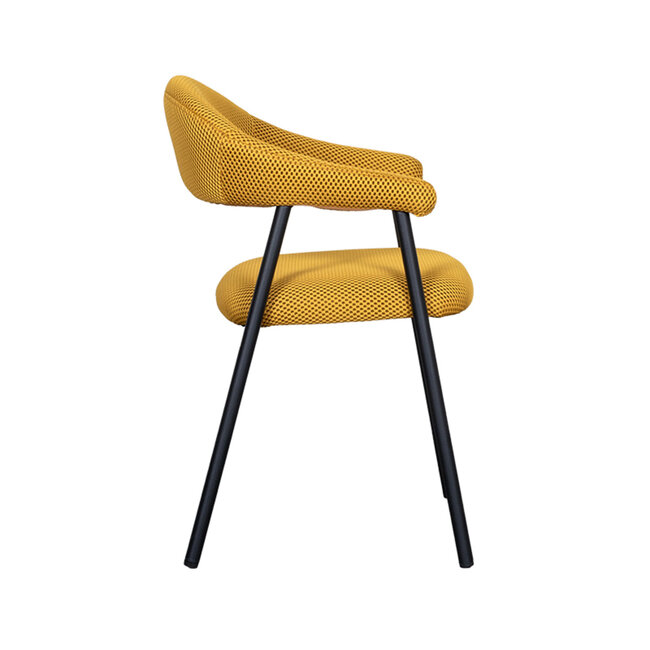 Label51 LABEL51 Eetkamerstoel Amaze - Oker - Breathe - Black Frame