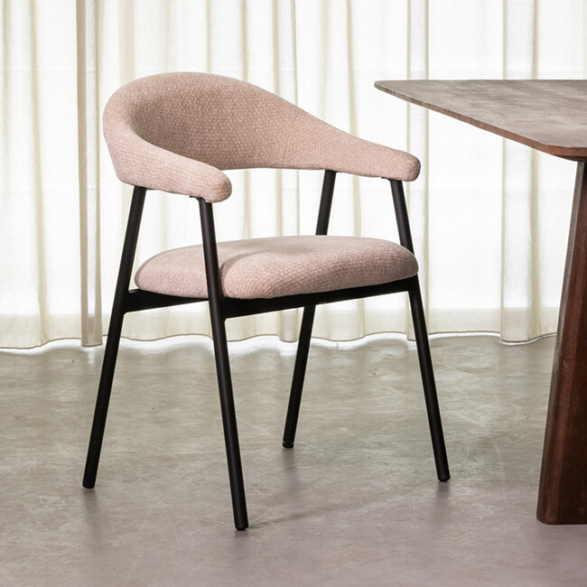 Label51 LABEL51 Eetkamerstoel Amaze - Naturel - Elite - Black Frame