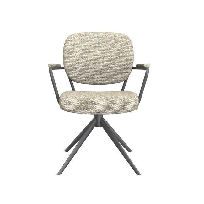 Label51 LABEL51 Eetkamerstoel Basel - Naturel - Boucle - Black Frame