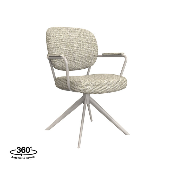 Label51 LABEL51 Eetkamerstoel Basel - Naturel - Boucle - Taupe Frame