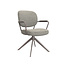 Label51 LABEL51 Eetkamerstoel Basel - Truffel grijs - Boucle - Bronze Frame