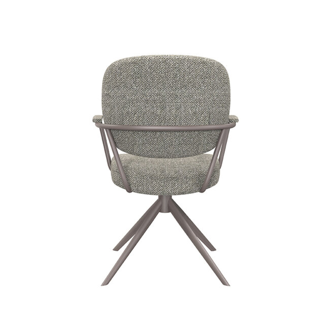 Label51 LABEL51 Eetkamerstoel Basel - Truffel grijs - Boucle - Bronze Frame