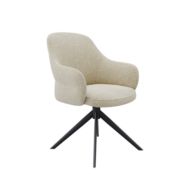 Label51 LABEL51 Eetkamerstoel Bern - Naturel - Boucle - Black Frame