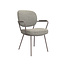 Label51 LABEL51 Eetkamerstoel Lausanne - Truffel grijs - Boucle - Bronze Frame