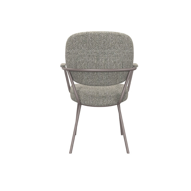 Label51 LABEL51 Eetkamerstoel Lausanne - Truffel grijs - Boucle - Bronze Frame