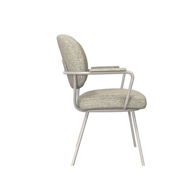 Label51 LABEL51 Eetkamerstoel Lausanne - Naturel - Boucle - Taupe Frame