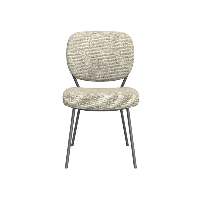 Label51 LABEL51 Eetkamerstoel Singapore - Naturel - Boucle - Black Frame