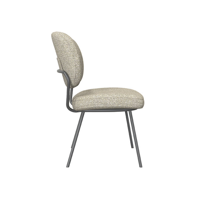 Label51 LABEL51 Eetkamerstoel Singapore - Naturel - Boucle - Black Frame