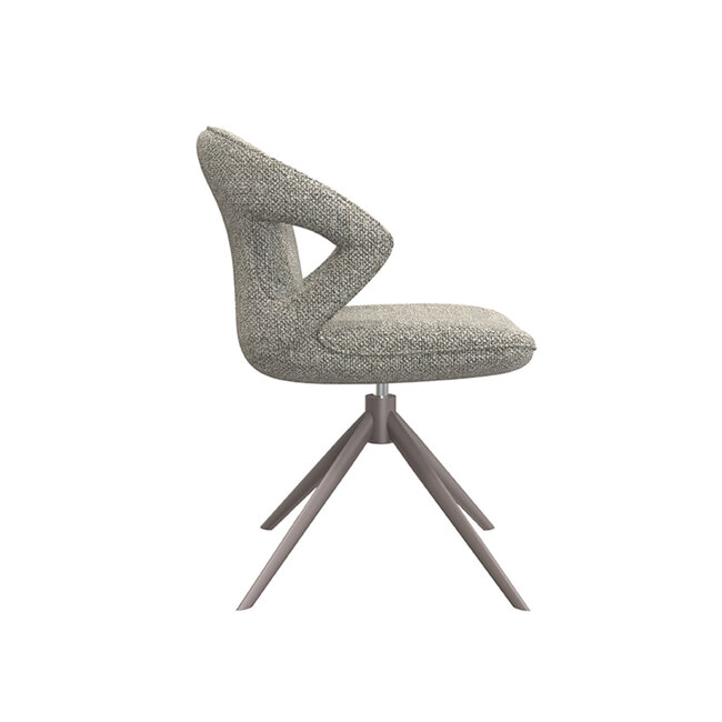 Label51 LABEL51 Eetkamerstoel Zurich - Truffel grijs - Boucle - Bronze Frame