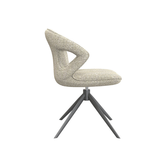 Label51 LABEL51 Eetkamerstoel Zurich - Naturel - Boucle - Black Frame